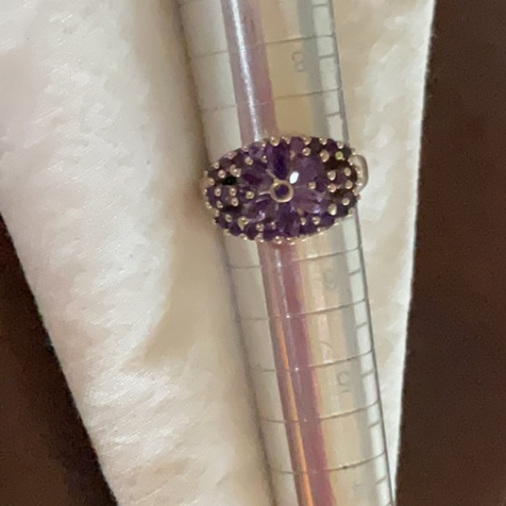 Beautiful Floral Designed Amethyst Ring